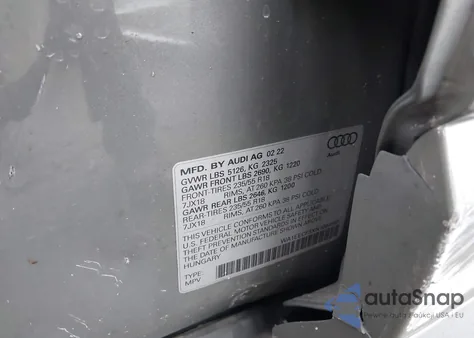 2022 Audi Q3 Premium Plus 45 Tfsi S Line Quattro Tiptronic from USA, damaged, VIN WA1EECF3XN1094555